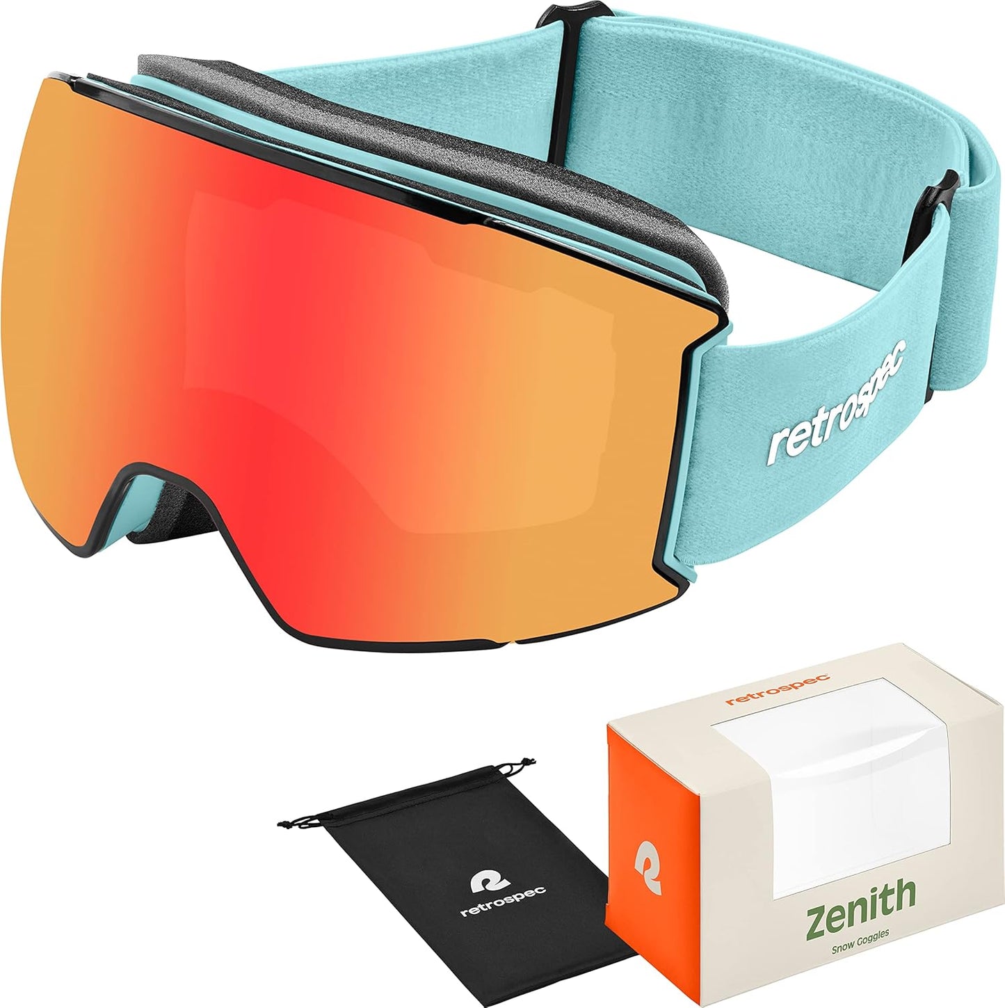 Retrospec Zenith Ski Goggles - 100% UV Protection & Anti-Fog | Unisex Snowboard Goggles for All Ages