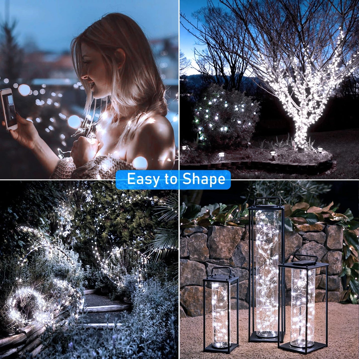 ZAIYW 300 LED 100Ft Solar Fairy Lights Outdoor, Solar Sliver Wire Fairy Lights with Timer Remote, Twinkle Lights Waterproof for Tree Garden Patio Wedding Decoration (Cool White)
