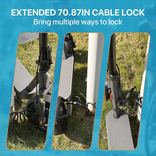 Bike Lock Cable with Combination, Coiled Secure 4-Digit Resettable Combination Bicycle Lock Anti-Theft, with Mounting Bracket for Bikes and Scooters