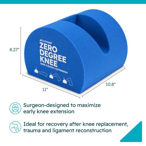 BoneFoam Zero Degree Knee | Rehab After Knee Replacement, MCL, ACL Surgeries | Helps Improve Extension, Mobility & Flexibility | Passive & Gravity-Assisted Extension | Made in USA | Graphics May Vary