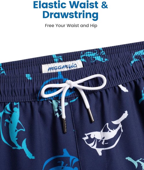 Maamgic Men's 2-in-1 Swim Trunks - 7 Inch Swim Shorts for Comfort & Style