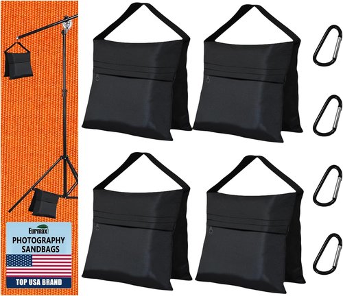 Eurmax USA Heavy-Duty Photography Sand Weight Bags - 4-Pack for Backdrop Stands & Canopy Tents