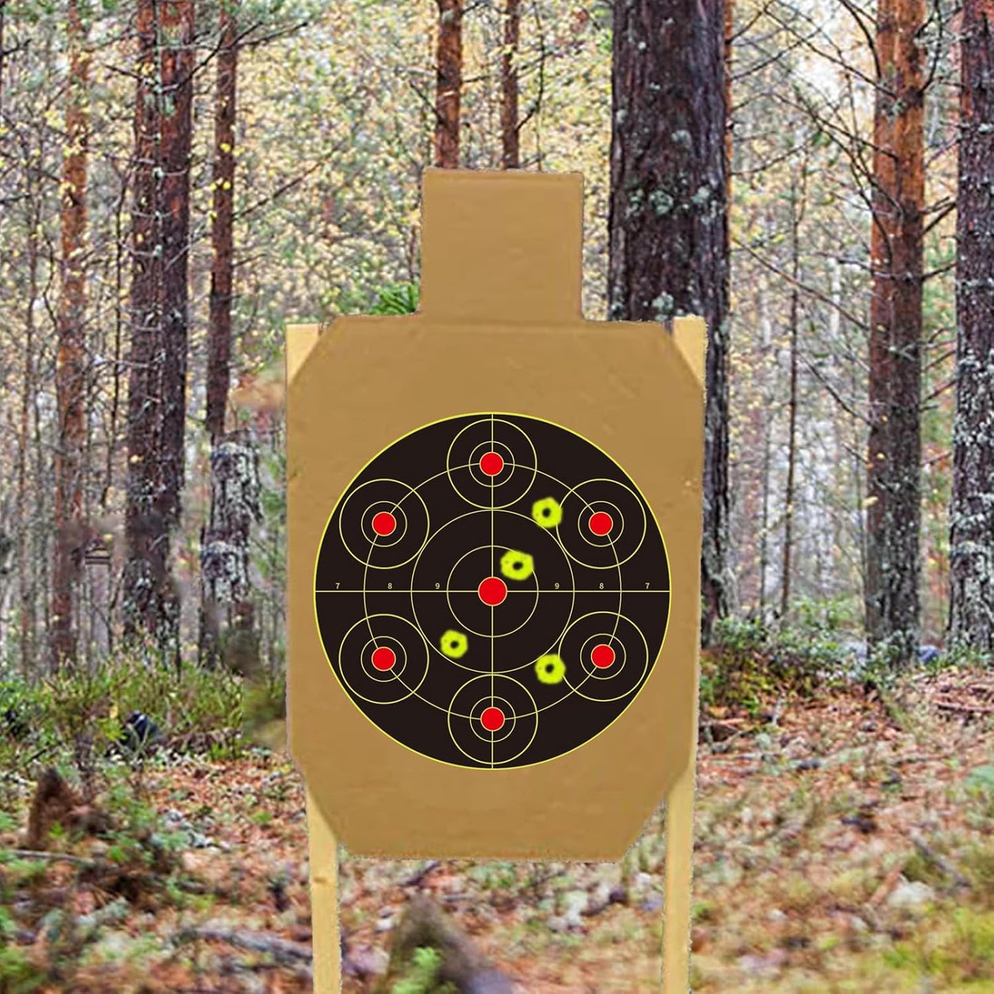 Reactive Fluorescent Shooting Targets by Splatter | 12x12” Adhesive Stickers with Repair Patches for Range Training