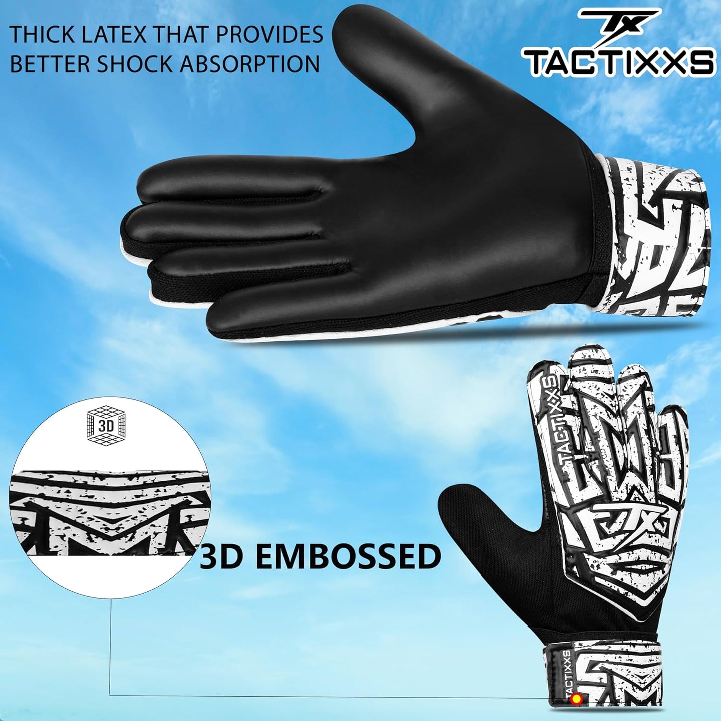 Skiennix Soccer Goalkeeper Gloves - Anti-Slip 4mm Latex Palm for Kids | Funky Design & Strong Grip