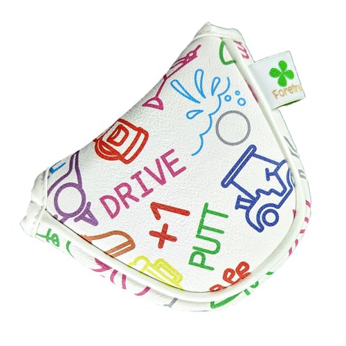 Foretra Driver Headcover Golf Club Covers Blade Mallet Putter Cover Hybrid Fairway Wood Head Cover Icons Pattern Novelty Golf Accessories for Most Brands