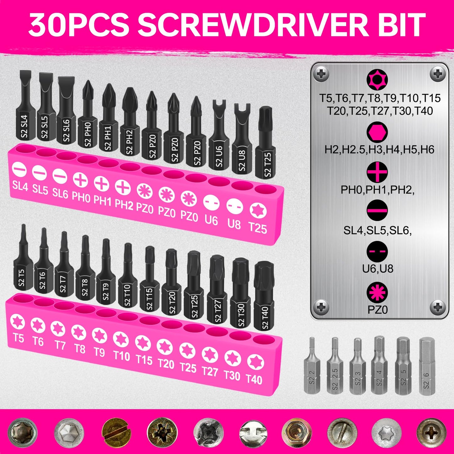 32-in-1 Ratcheting Screwdriver Set, 90&240mm Ergonomic Cushion Grip Handles, Includes Torx, Phillips, U-shape, Pozi, Slotted, Hex Bit Set for Women Men DIY Office & Home Repair, 32PCS Hand Tools Kit
