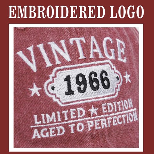 Happy 60th Birthday Gifts for Women Man Vintage 1966 Baseball Cap Funny Gifts Ideas Red