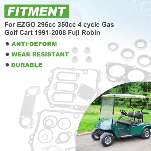 10L0L Golf Cart Gasket Seal Rebuild Kit for EZGO 295cc 350cc 4 Cycle Gas Golf Cart 1991-2008 Fuji Robin Engine Pre MCI Inc MCI Breather, Engine Rebuild Breather Gasket Seal Kit, OEM# 7608902