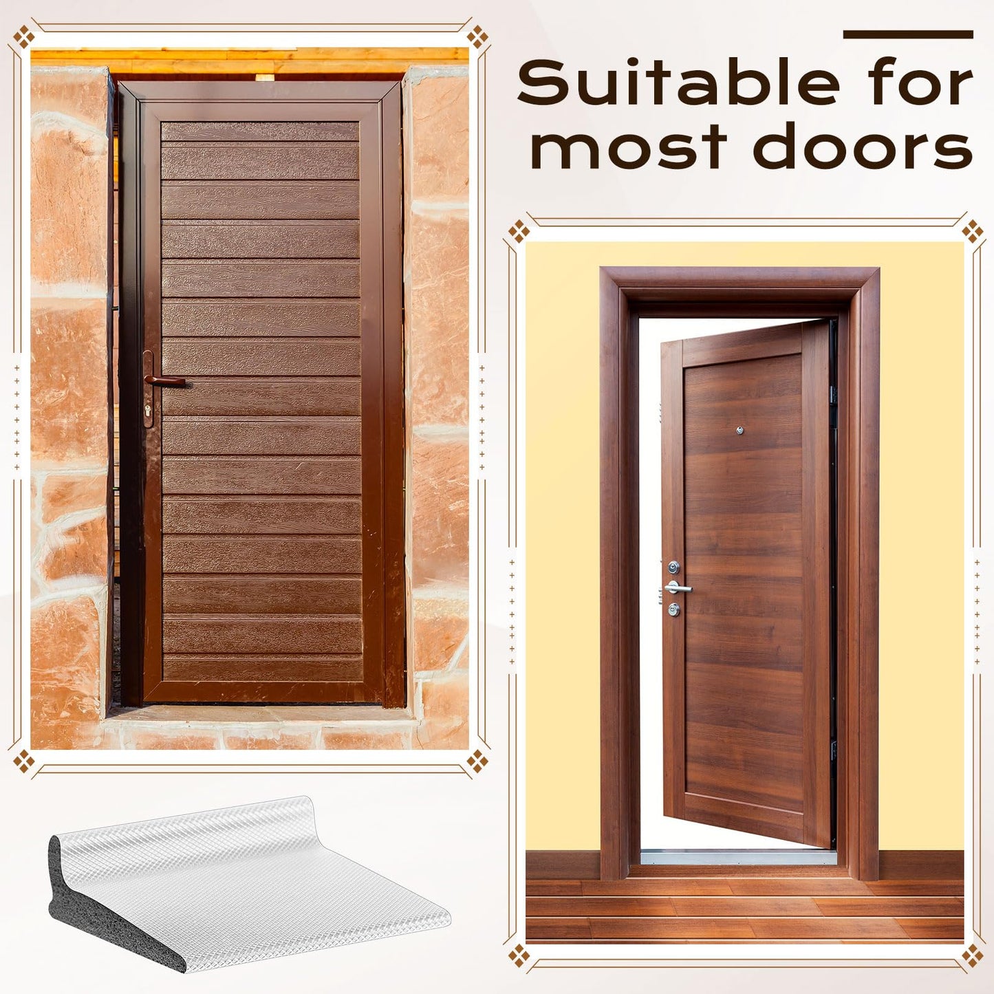 Pangda 25 Pcs Door Corner Seal, Self Adhesive Frame Door Corner Seals Raised Behind Weatherstripping for Noise Isolation and Weather Protection 2 x 1.8 x 1 Inch (White)