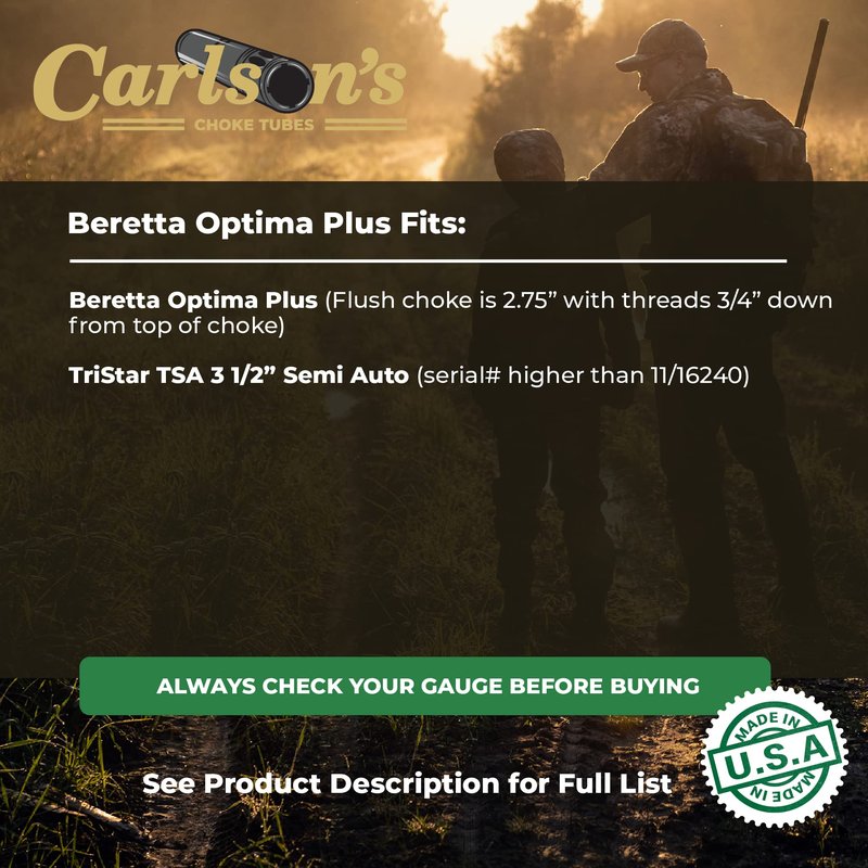 Carlson's Choke Tubes 12 Gauge for Beretta Optima Plus [ Turkey | 0.673 Diameter ] Blued Steel | Ported Turkey Choke Tube | Made in USA