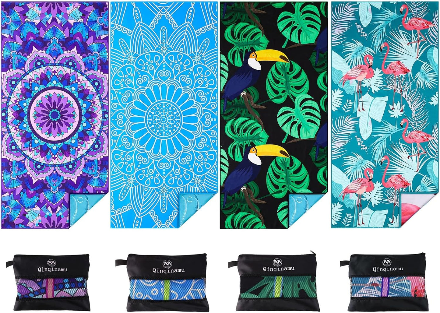 Skiennix Oversized Microfiber Beach Towels - Lightweight & Sand-Free | 71x32 Inches - Perfect for Travel & Yoga