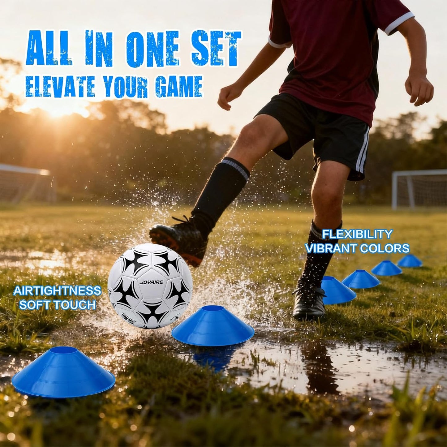Pro-Grade Kids Soccer Goal - Tear-Resistant 5-Layer Net & Durable 10mm Poles | Portable Training Set (4x3ft/6x4ft/7x5ft)