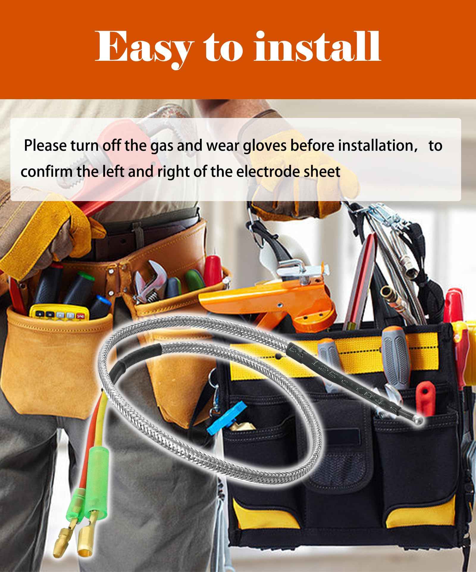 AWTURBO 812-4470 Pellet Stove Thermocouple Fits for Quadrafire,Castile,Contour,Mt Vernon,14" Heatilator Thermocouple Replacement for CAB50 PS35 PS50