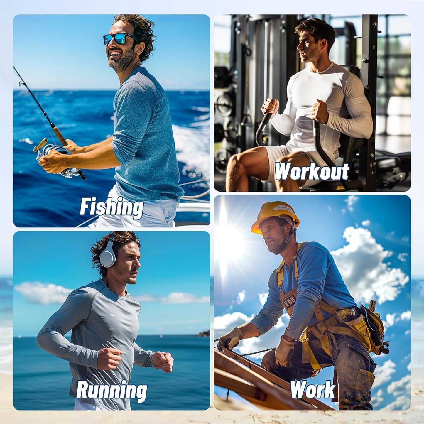 Skiennix Long Sleeve Shirts for Men - Quick Dry UV Protection T-Shirts | Perfect for Fishing & Gym