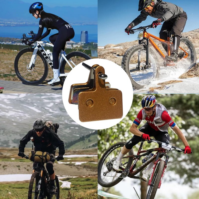 4X Sintered Brass Bike Brake Pads High Performance Bicycle Brake Pads for Shimano MT200, Mountain Bike Disc Brake Pad, Bike Brake Pads Fit for TRP Tektro Shimano Deore B01S M525 M515...