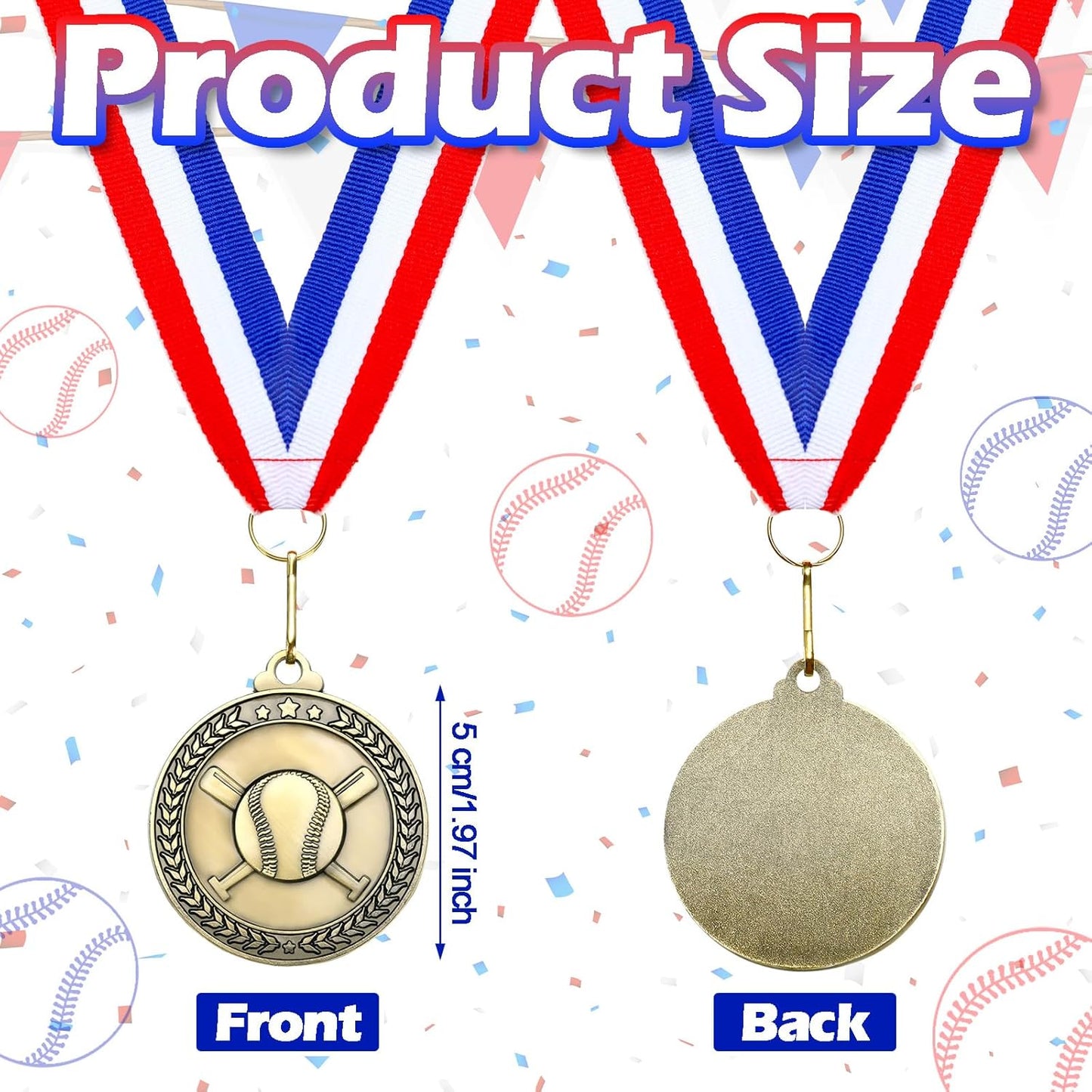 Remuuly Gold Sports Medals - 30 Pcs 2'' Awards for Basketball, Soccer, Baseball & More | Perfect Participation Gifts