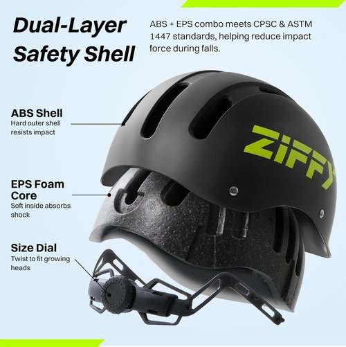 Jova ZIFFY Kids Bike Helmet - Adjustable & Lightweight Safety Certified Scooter Helmet | 2 Sizes, 4 Colors