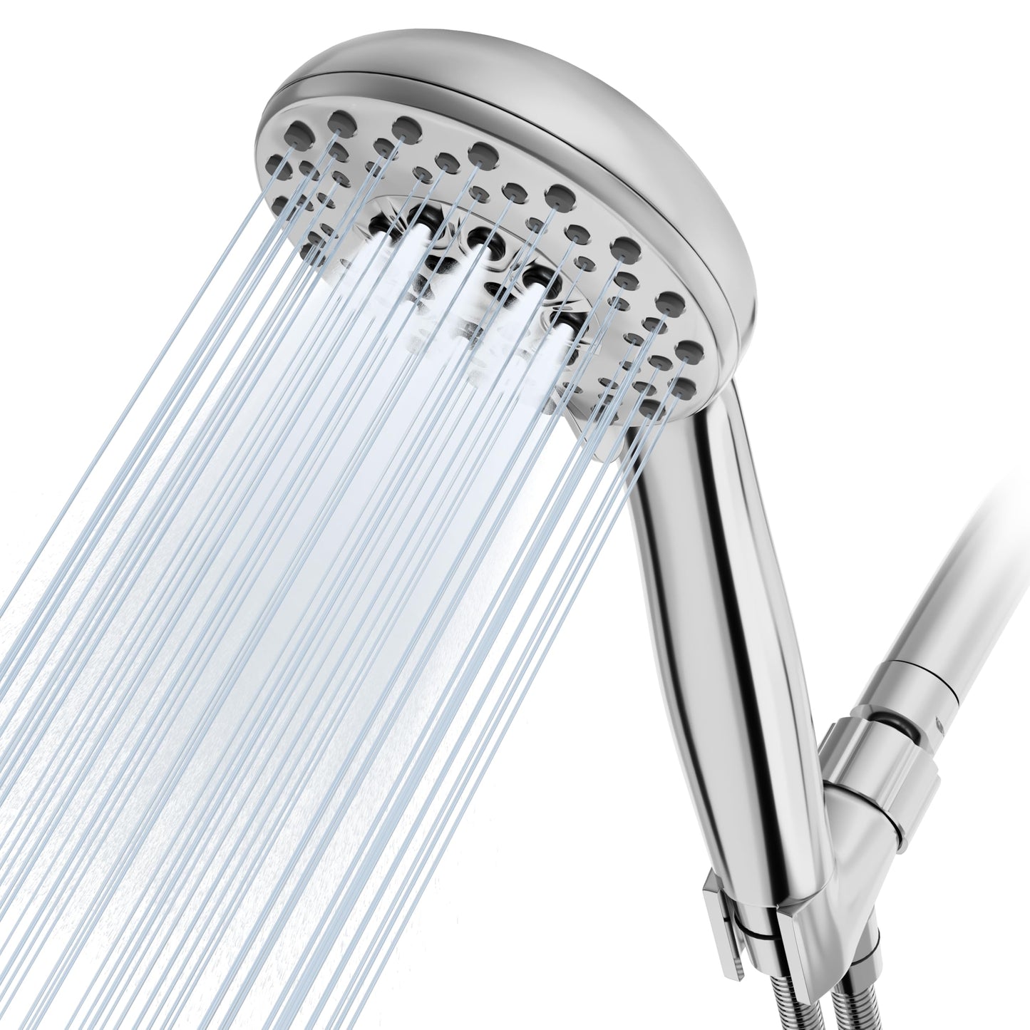 Cosuro High Pressure Shower Head with Powerful Shower Spray & 59'' Stainless Steel Hose, 5 Spray Modes, Adjustable Bracket and Non-Clogging Nozzles