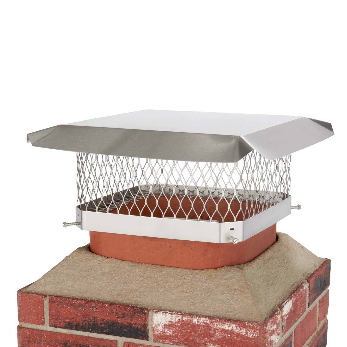 Shelter 13" x 13" Single Flue Bolt-On Chimney Cap, Fully Assembled, Stainless Steel