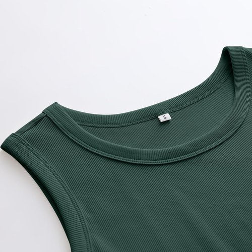 ANRABESS Women's Sleeveless High Neck Tank Top - Casual Slim Fit Ribbed Design for Summer Style