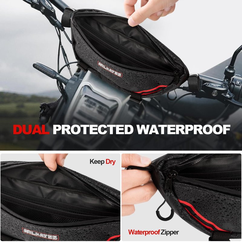 Nilkatss Dirt Bike Handlebar Bag - Waterproof & Durable Motorbike Tool Bags, Fits Light Bee Sur Ron S/X/ X160/ X260 Segway Talaria Sting, Secure Storage for Keys, Wallet & Phone