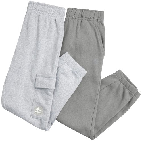 RBX Boys Sweatpants - 2 Pack Performance Fleece Basic Joggers, Athletic Track Pants for Boys with Elastic Waistband (8-16), Size 14-16, Lunar Rock Griffin