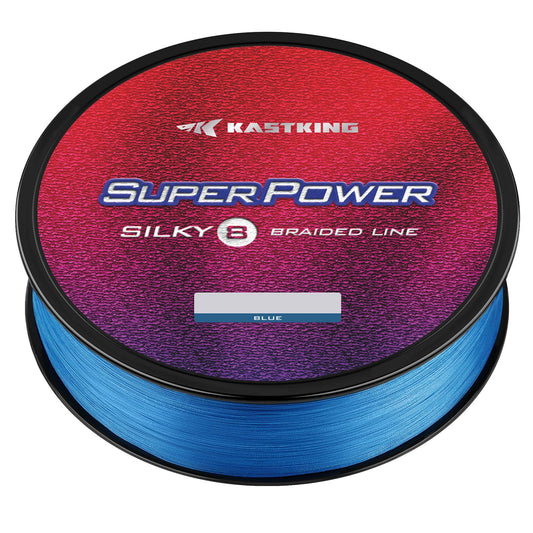 KastKing Superpower Silky8 Braided Fishing Line,50LB,500 Yds,Blue,8X