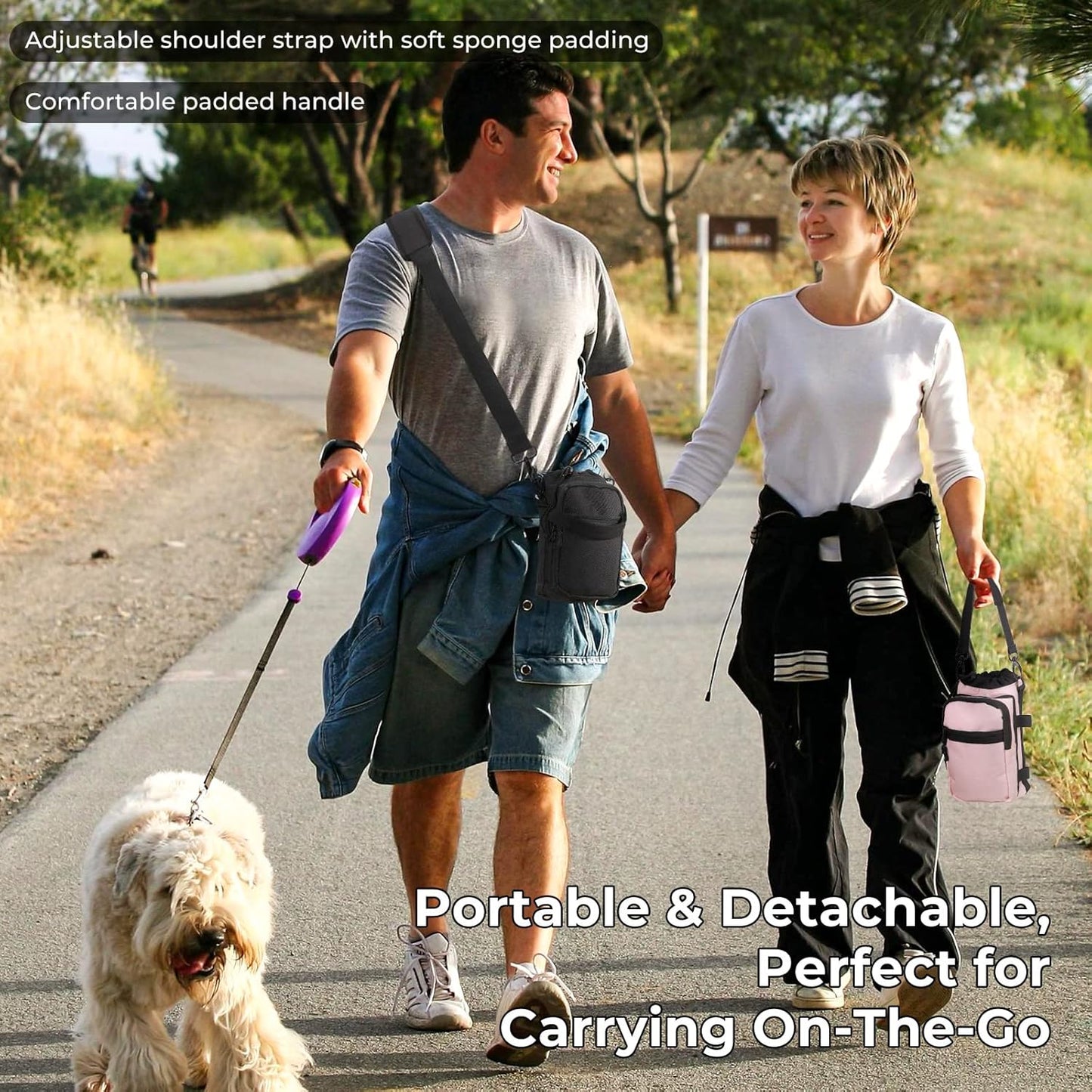 Nuovoware 40oz Insulated Water Bottle Carrier - Adjustable Shoulder Strap & 2 Pockets for Hiking | Sling Bag