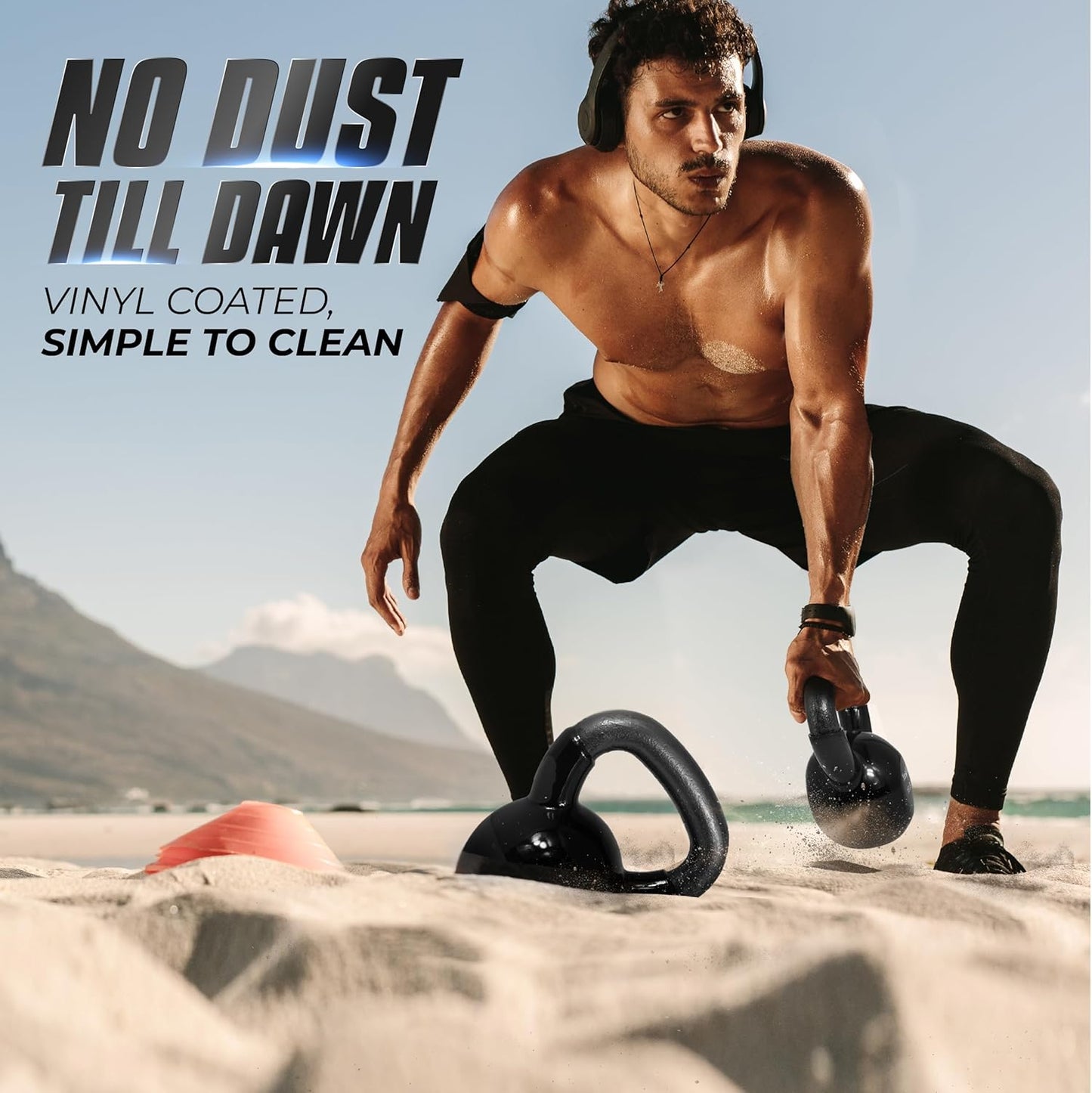 Yes4All Kettlebell - Vinyl Coated Cast Iron Set with Stable Flat Bottom for Full Body Workouts