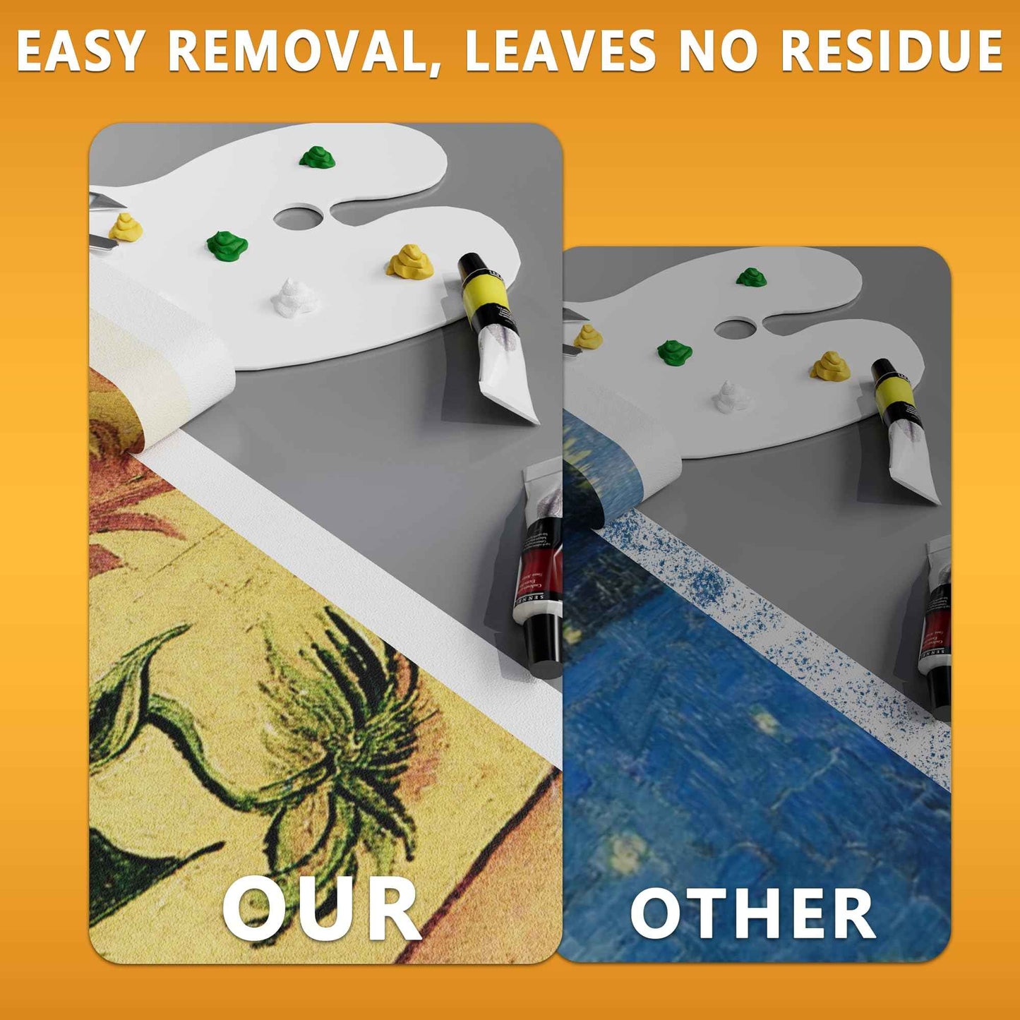 SWRT Masking Tape 1 inch x 55 Yards x 12 Rolls (660 Total Yards), Adhesive Painting Tape Bulk for General Purpose Beige White Color for Painting, Crafting, School Stationery, Arts, Home Use etc