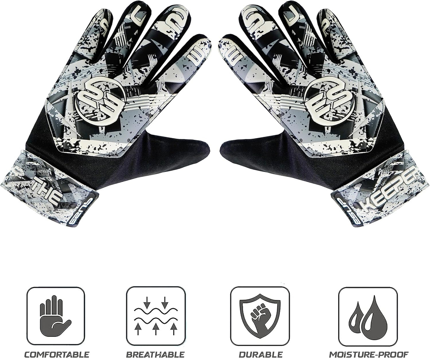 Regine Switzerland Soccer Goalie Gloves - Youth & Adult Football Keeper Gloves with Double Wrist Support & 4mm Anti-Slip Latex Palm