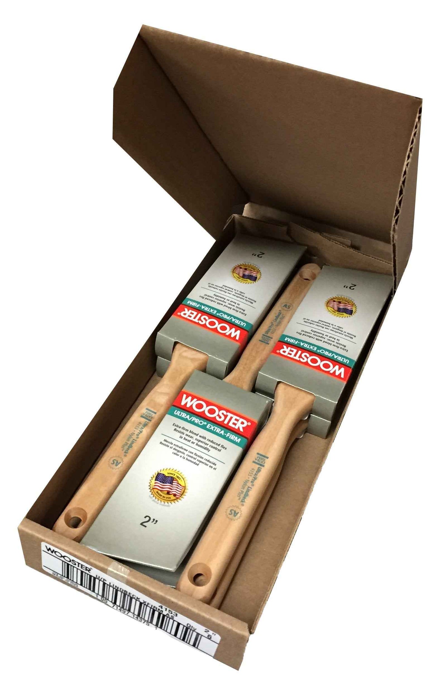 6 Pack Wooster 4153-2 Ultra/Pro Extra-Firm Lindbeck 2" Angled Sash Paint Brush