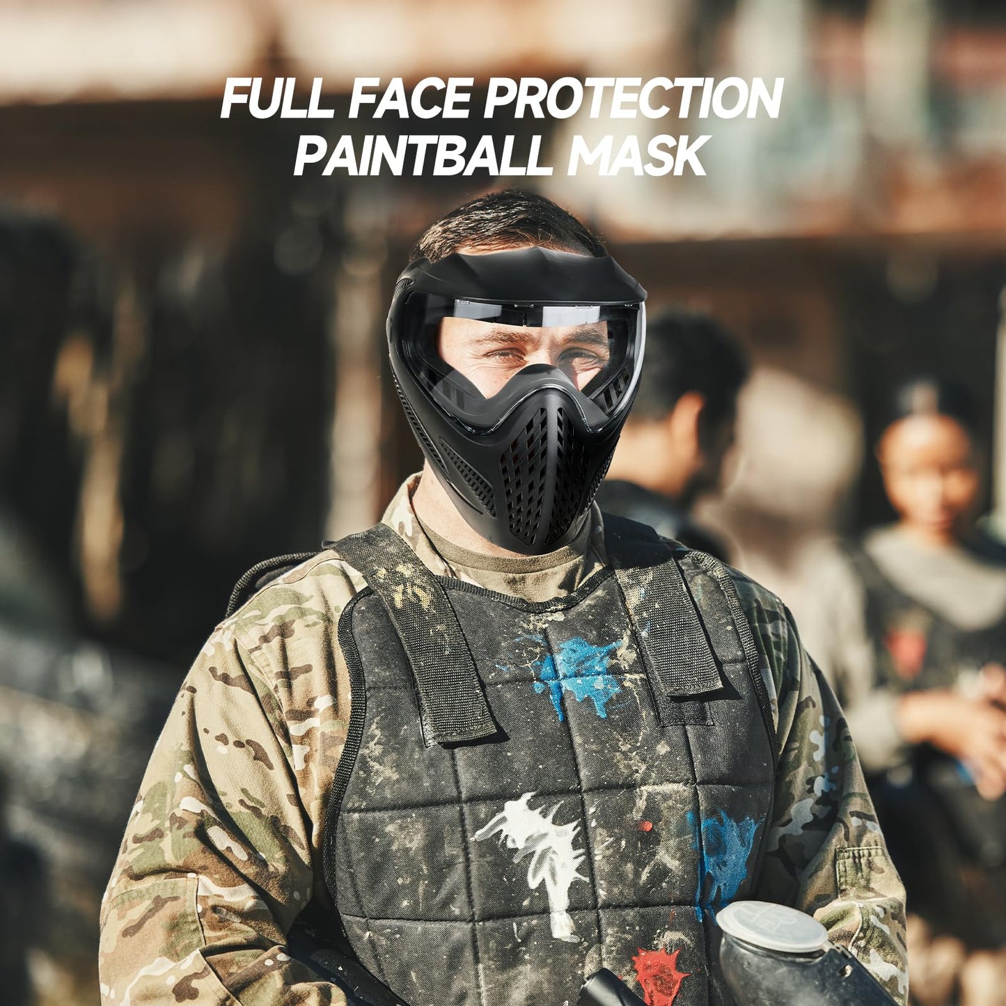 Xaegistac Paintball Mask-Intergrated Sun Visor Airsoft Mask