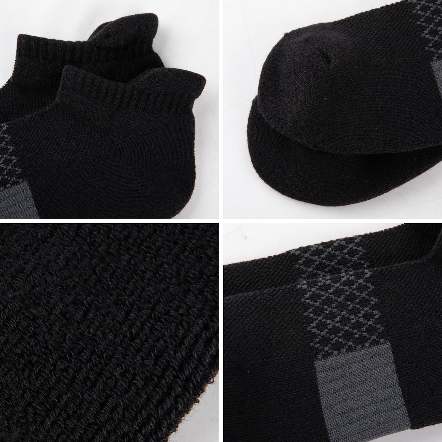 eallco Mens Cotton Ankle Socks Athletic Running Low Cut Breathable Cushioned Sport Tab Short Socks 7 Pairs