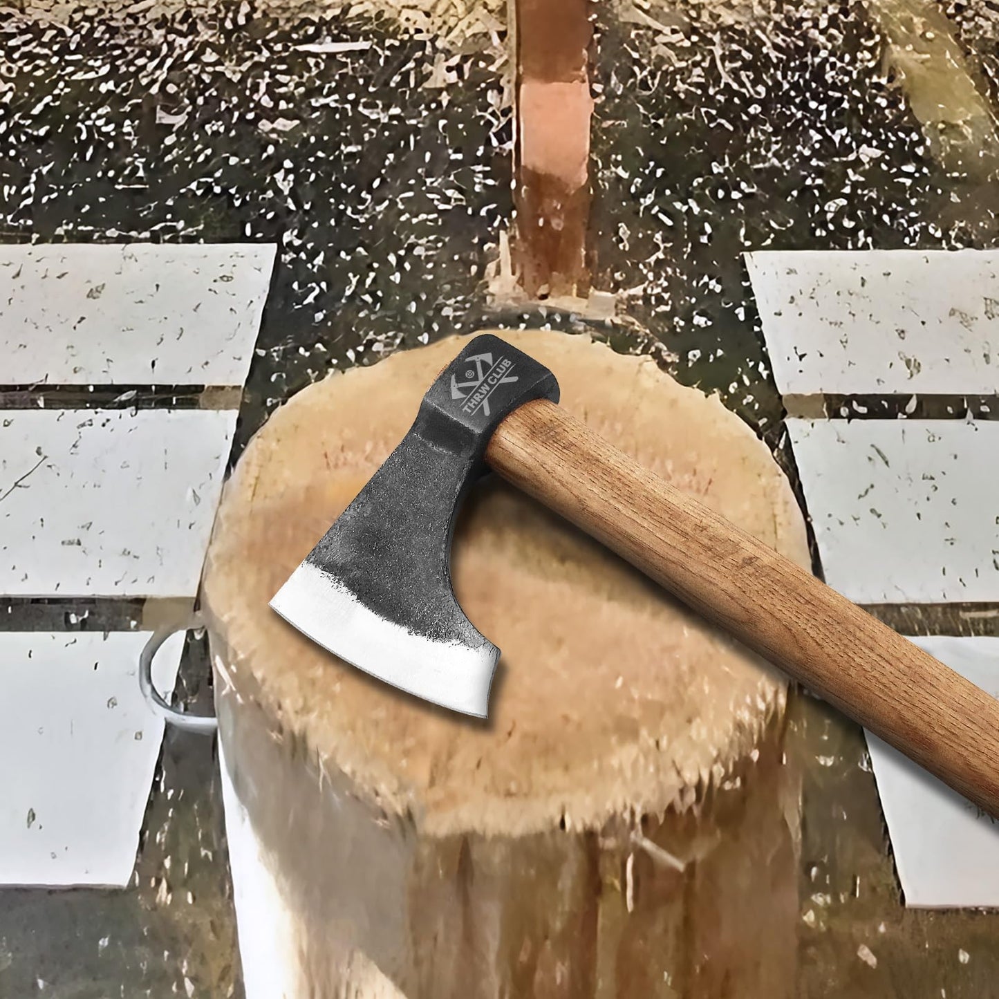 Professional Throwing Axe, 3 Pack 16.5" Throwing Axes and Tomahawks with 1065 High Carbon Steel & Hickory Wood Handle, Perfect for Axe Throwiing Game for Backyard, Competition and Recreation