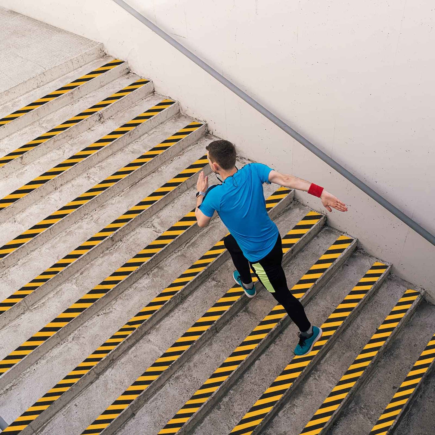 SinoPack Anti Slip Tape Black Yellow 6Inch x 30FT Non Skid Tape, Best Grip Non Slip Strips Tape High Traction Friction Abrasive Adhesive for Stairs Step Indoor Outdoor