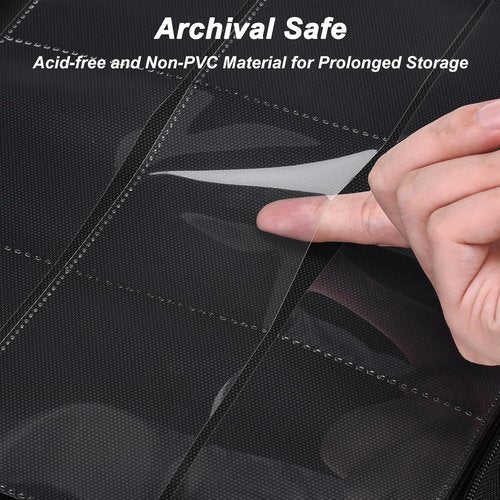 HerriaT Trading Card Binder - 9 Pocket PU Cover for 360 Cards | Premium Sturdy Card Album for YuGiOh, MTG & TCG
