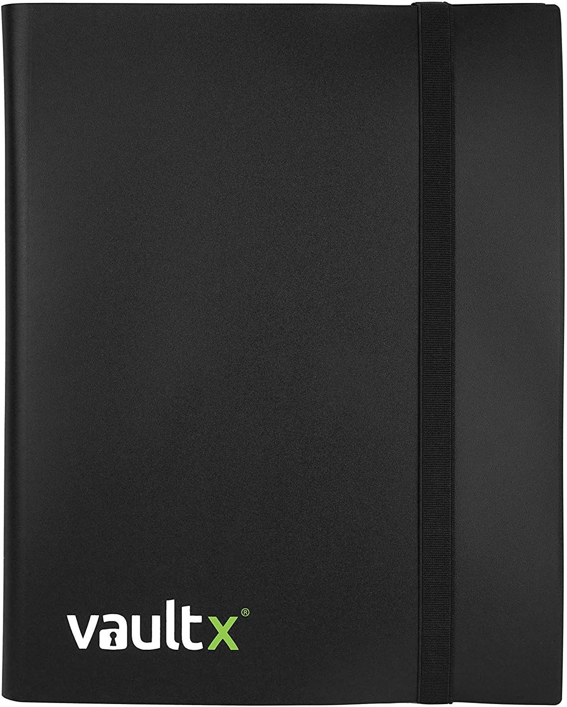 Vault X 9 Pocket Trading Card Binder - Holds 360 Cards | Standard Size, 20 Side-Loading Pages (Black)