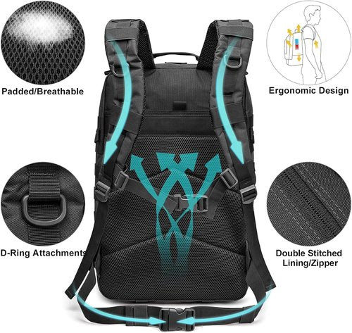 G4Free 45L Military Tactical Backpack - Durable 3-Day Assault Rucksack for Travel & Outdoor Adventures