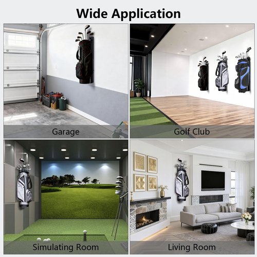 iovfit Wall Mount Golf Bag Storage Stand Organizer Rack for Garage,Golf Bag Storage,Tool-Free Length Adjustment,Golf Bag wall Storage,Golf Storage Organizer for Garage,Clubs, Home, Basement