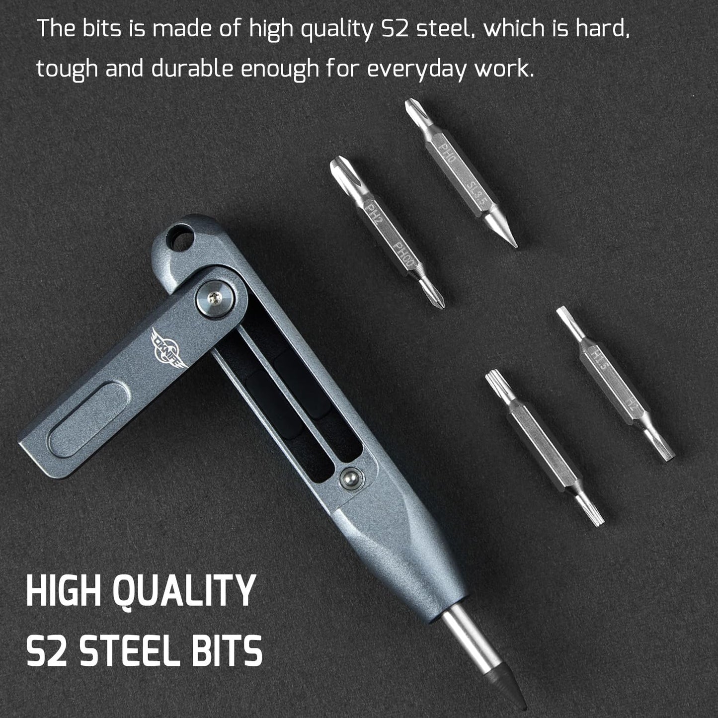 OKNIFE Otacle D1 Mini Precision Screwdriver Set, 9 in 1 EDC Multi Bit Pocket Screwdriver, Industrial S2 Steel Magnetic Bits for Work or Daily Use