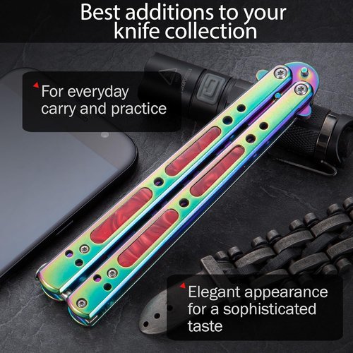 Grand Way Butterfly Trainer - 2025 Practice Balisong Knife | Dull Blade for Safe Trick Training - K-06 N
