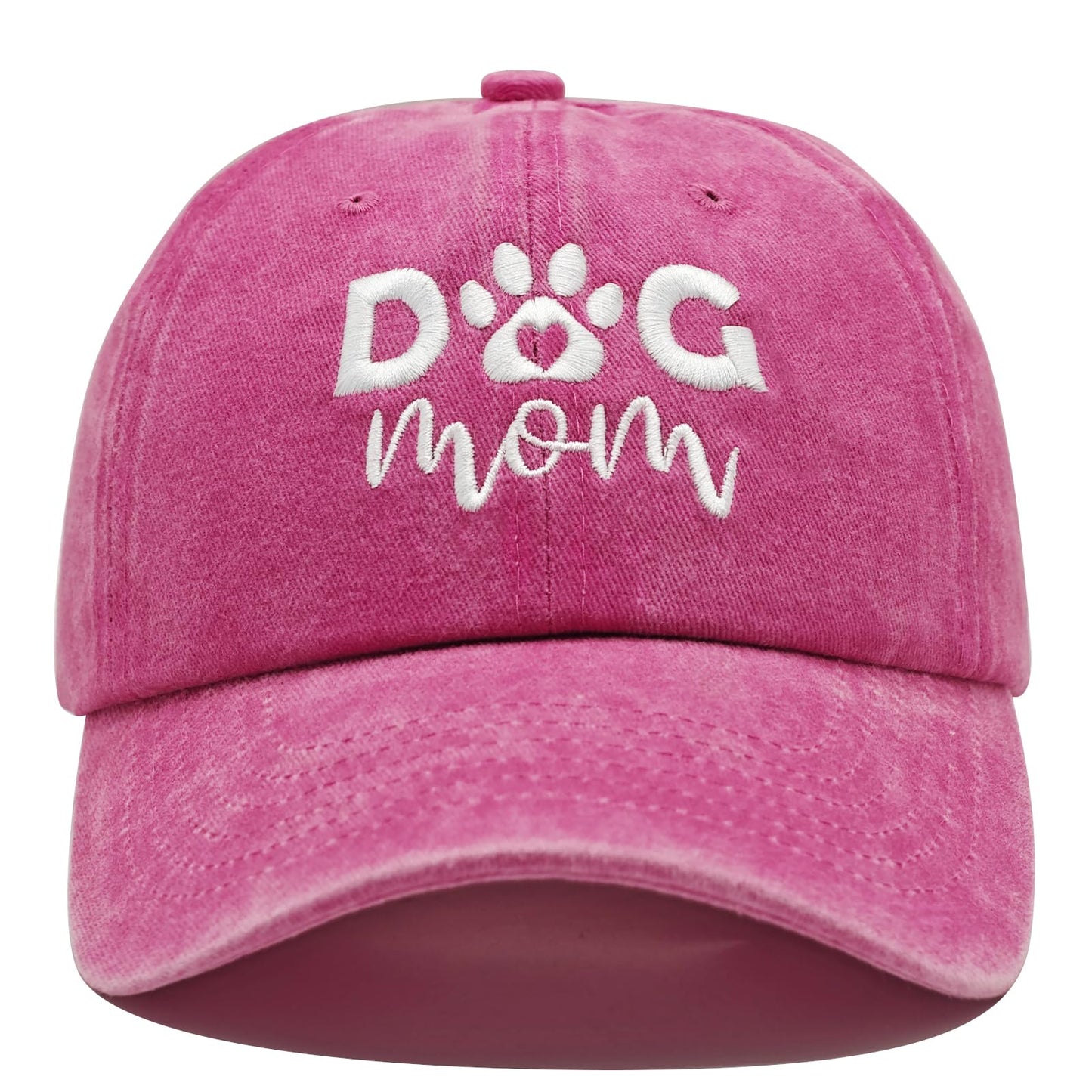 Dog Mom Gifts for Women, Dog Mom Hat, Gifts for Lovers Women, Mothers Thanksgiving Birthday Gift Ideas, Adjustable Cotton Embroidered Baseball Cap Pink