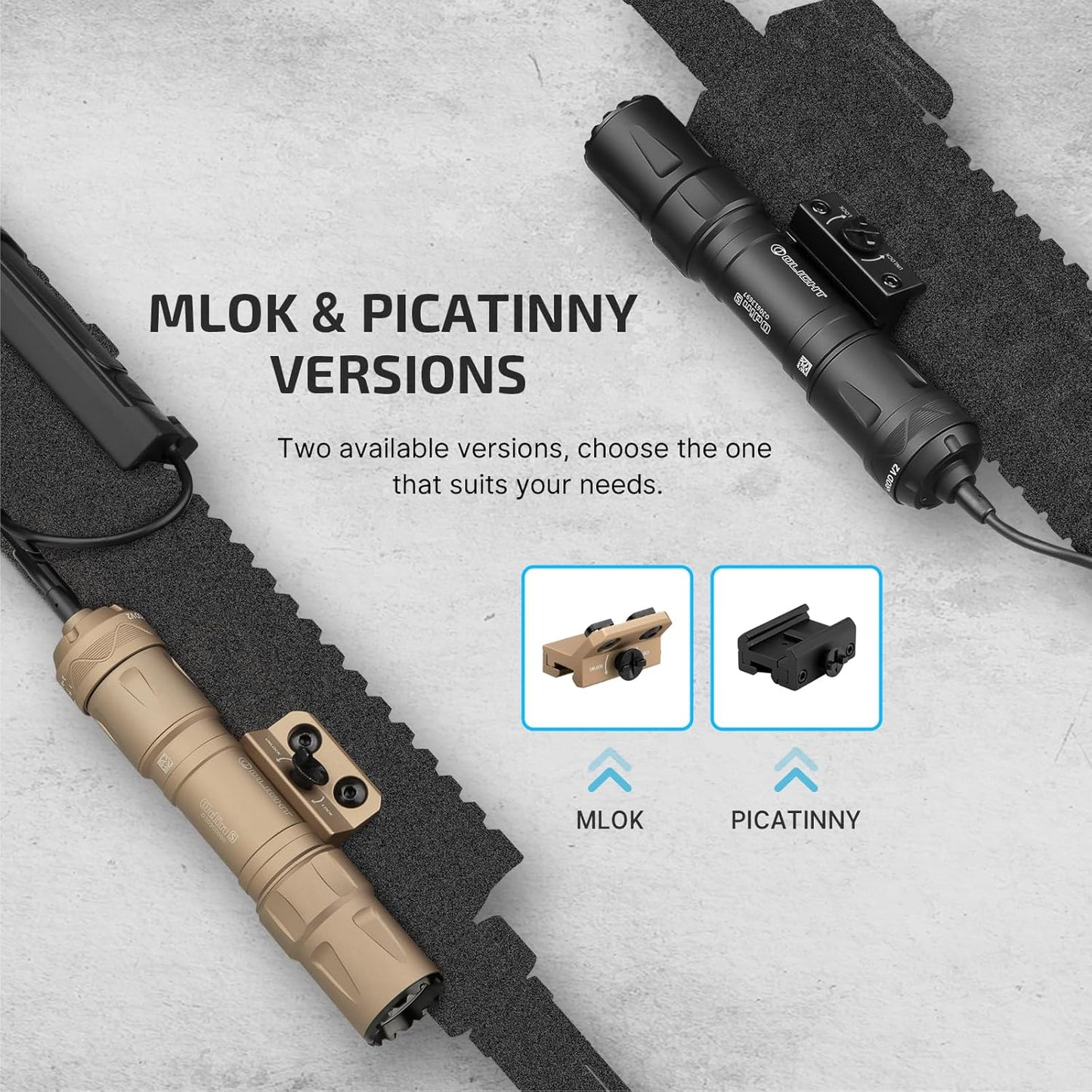 OLIGHT Odin S Tactical Flashlight - 1500 Lumens, Rechargeable, IPX8 Waterproof | MLOK Rail Mounted, 250m Throw (Black)