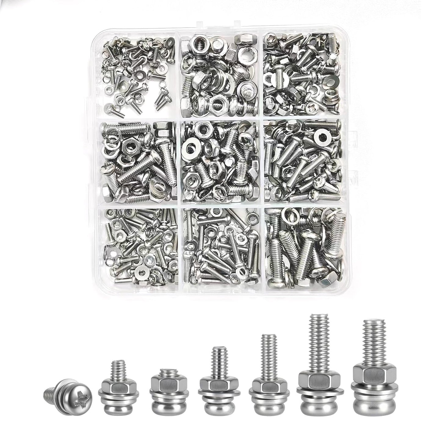 Nuts and Bolts Assortment Kit, 528Pcs M2 M2.5 M3 M4 M5 Small Metric Machine Screws, Stainless Steel Multipurpose Hardware Set for DIY Projects, Repairs, Electronics