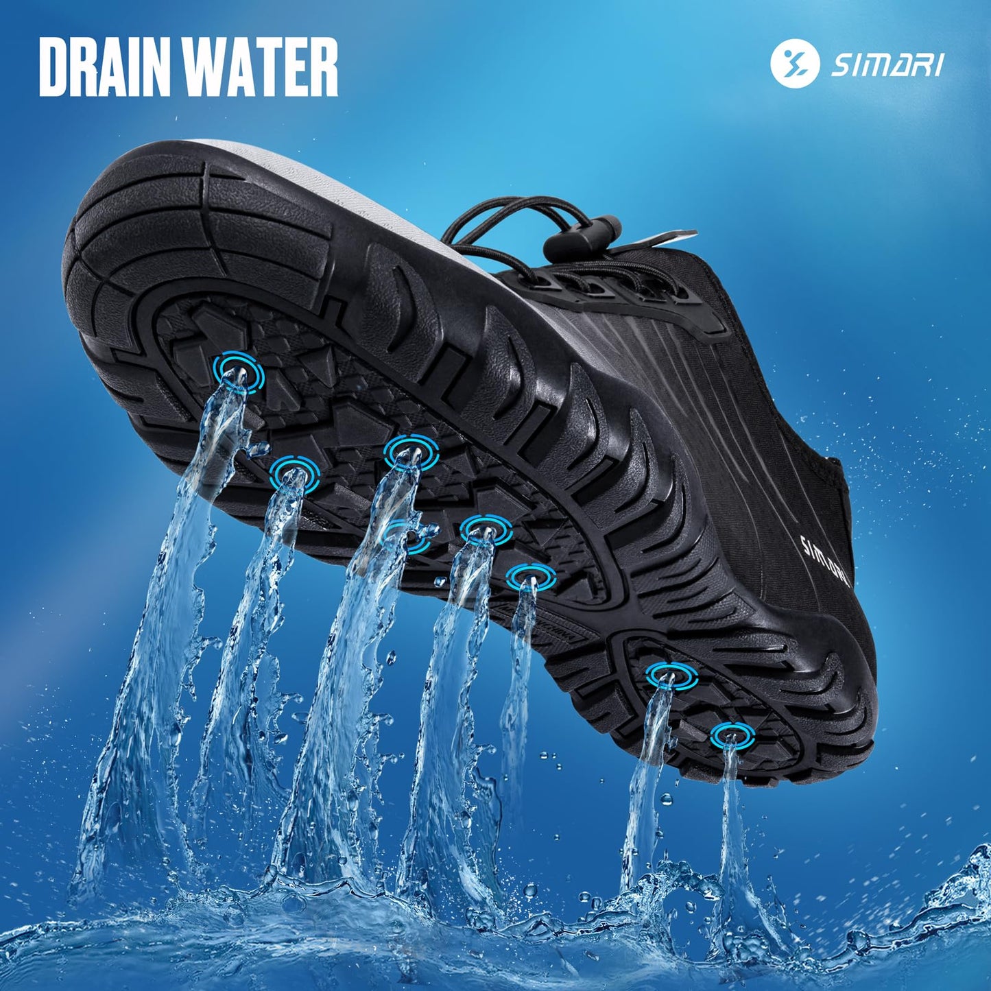 SIMARI Water Shoes for Women Men - Barefoot Quick-Dry Aqua Socks | Lightweight Swim Shoes for Surfing, Swimming, Beach Sports, Kayaking, Diving | Non-Slip Design
