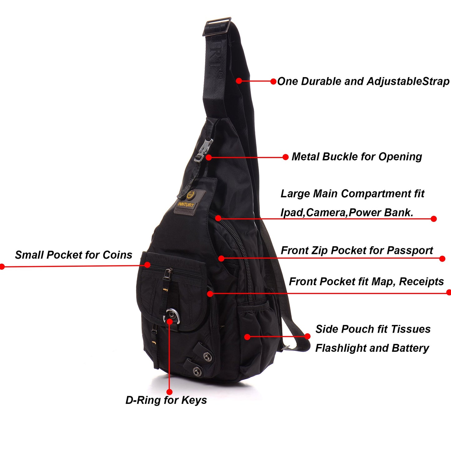 LAMMOK Sling Backpack Sling Bag Crossbody Daypack Chest Shoulder Pack for Men Women
