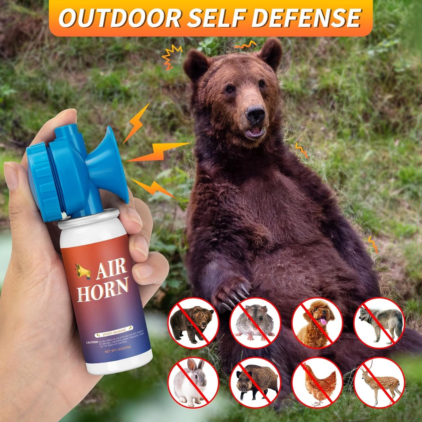 Air Horns | Loud Marine Safety Air Horns - 1.4oz Mini Handheld for Boating, Camping & Events