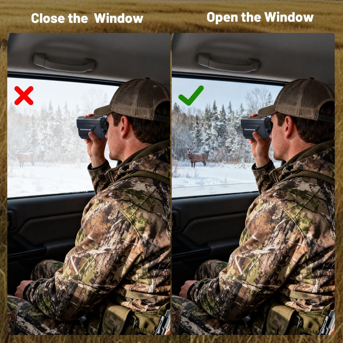 PEAKPULSE Hunting Range Finder - 1700 Yards Rangefinder with 7X Magnification & Rechargeable Battery