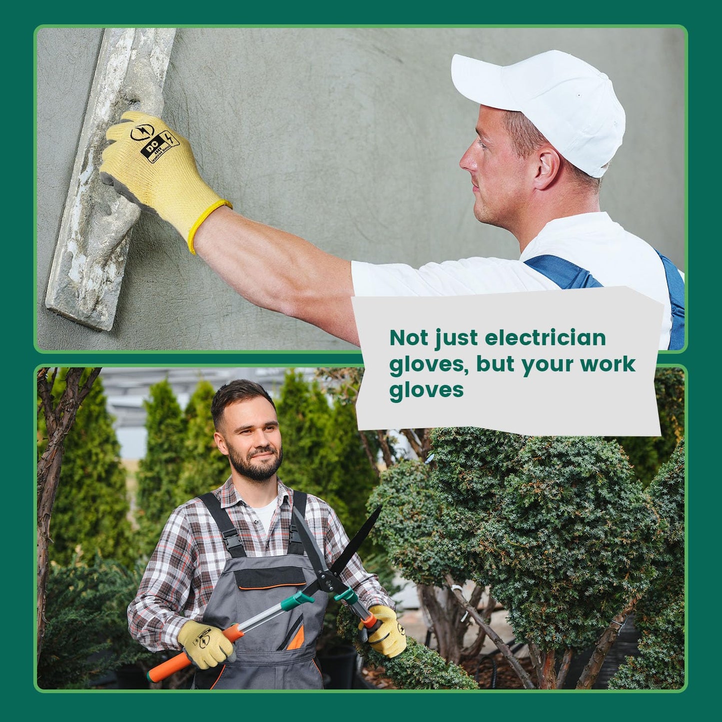 SAVECASH 2 Pair Insulated Gloves 400V High Voltage Electrician Gloves, Rubber Insulated Electrician Tools, Electrical Work Gloves for Men